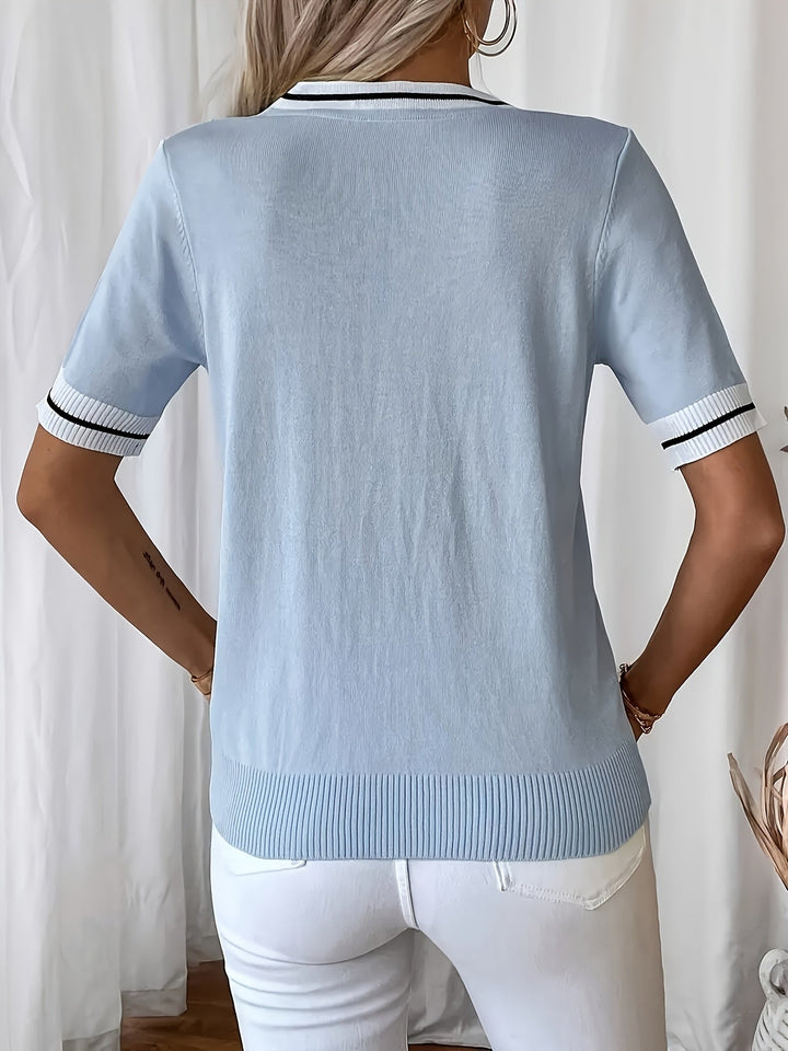 Daphne | V-Hals Korte Mouwen Pullover