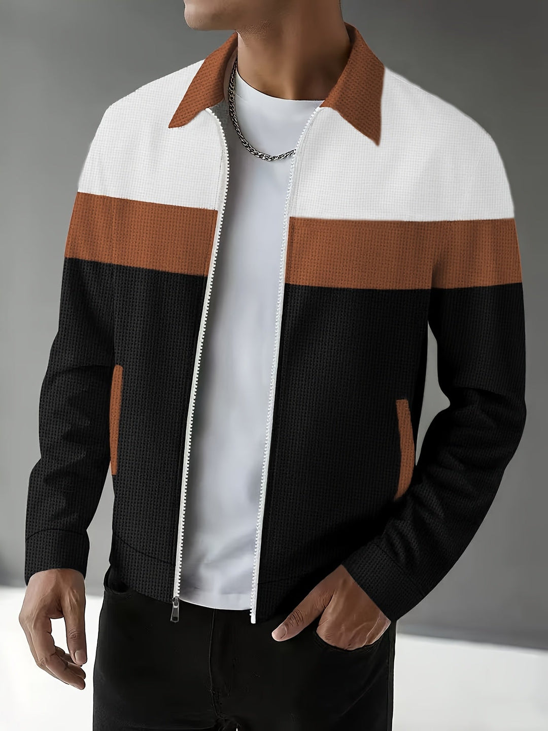 Cameron | Kleur-Block Zip-Up Jas