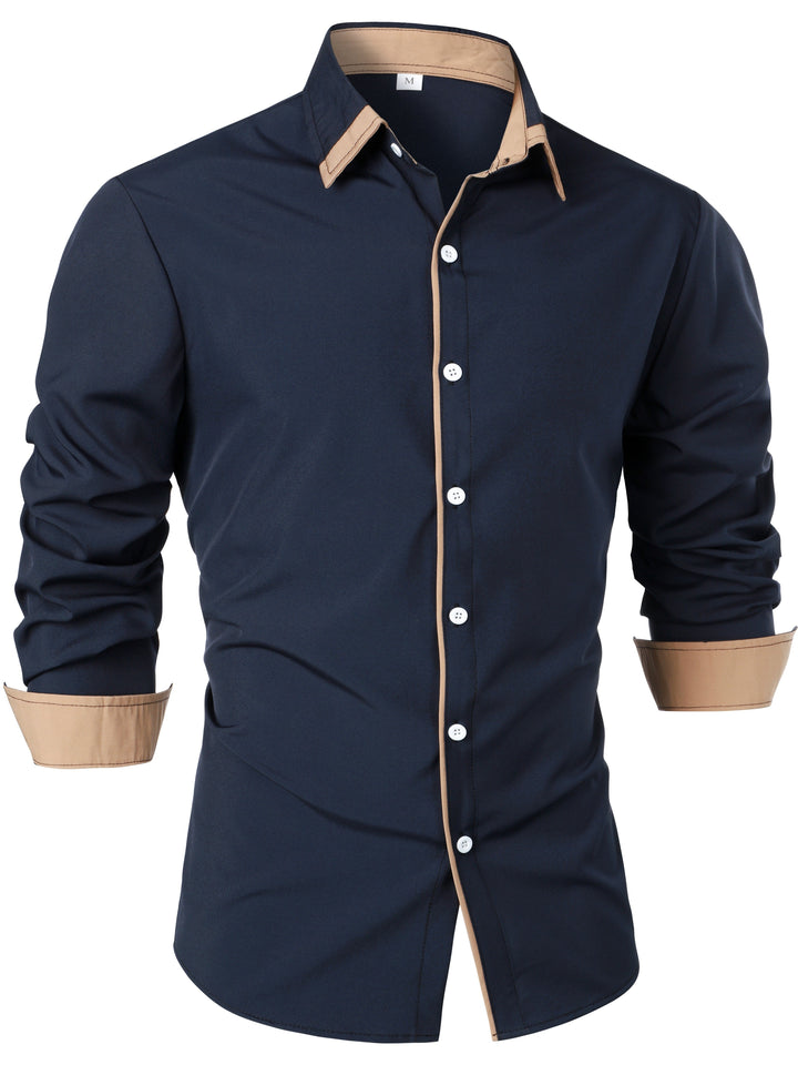 Lucille | Contrast-Trim Lange Mouw Shirt