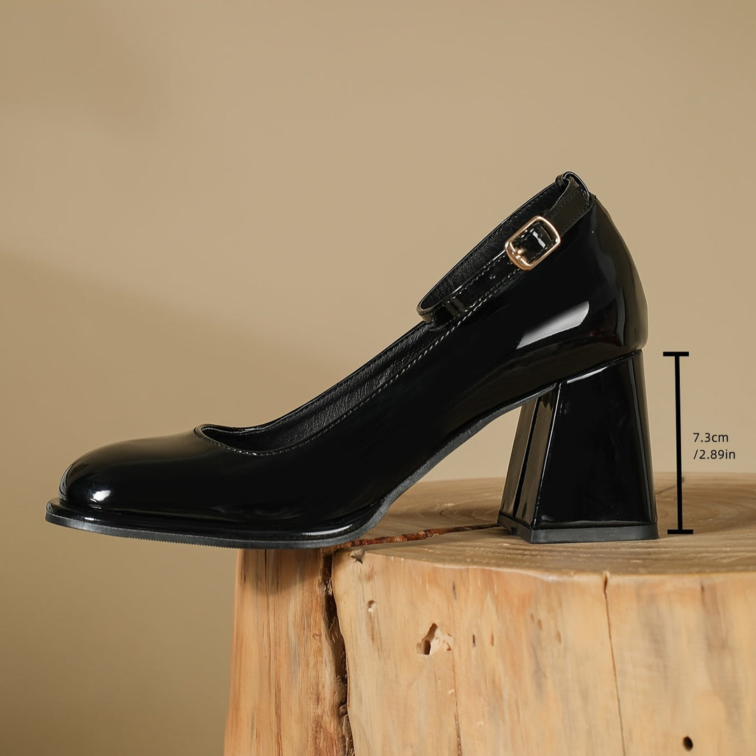 Celeste | Klassieke Glanzende Patenten Strap Heels