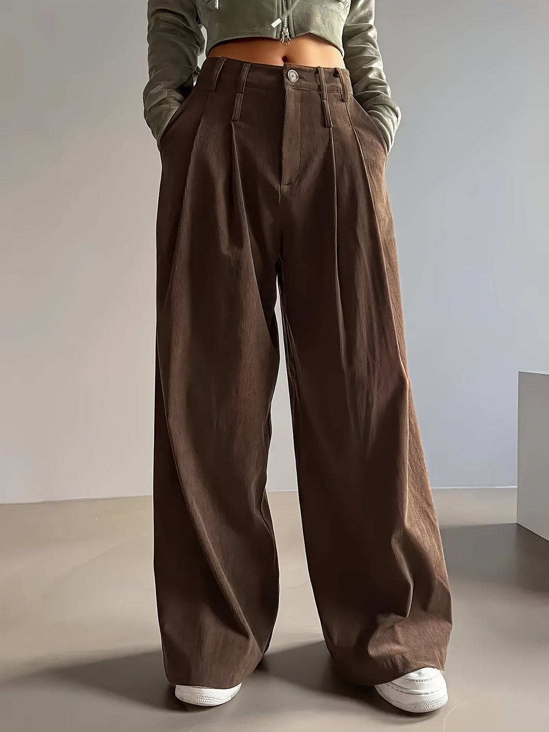 Celine | Geplooide Wijde Pantalon