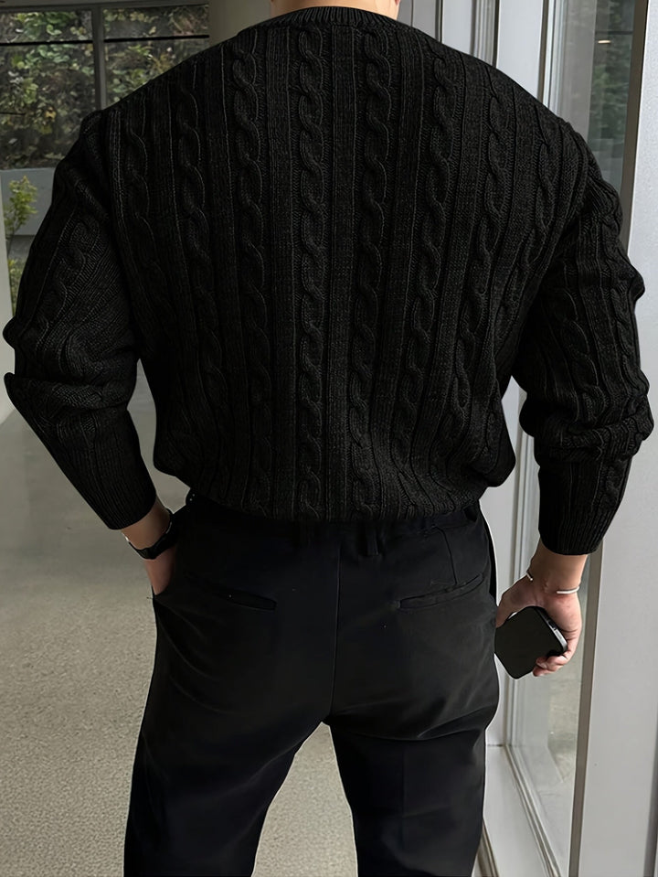 Jonas | Kabelgebreide Crew Neck Trui