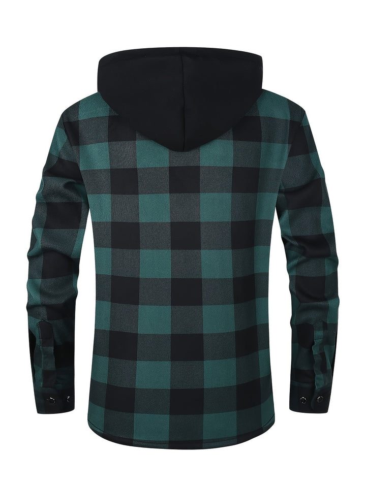 Desmond | Geruite Hooded Shirt Jacket