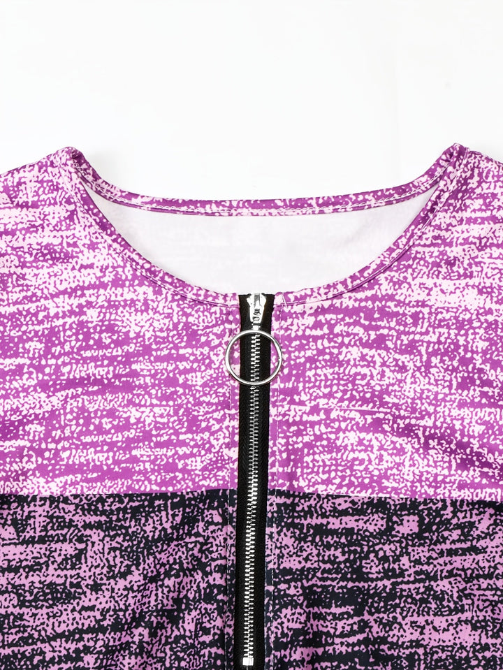 Ophelia | Kleurblok Kwart-Zip Top