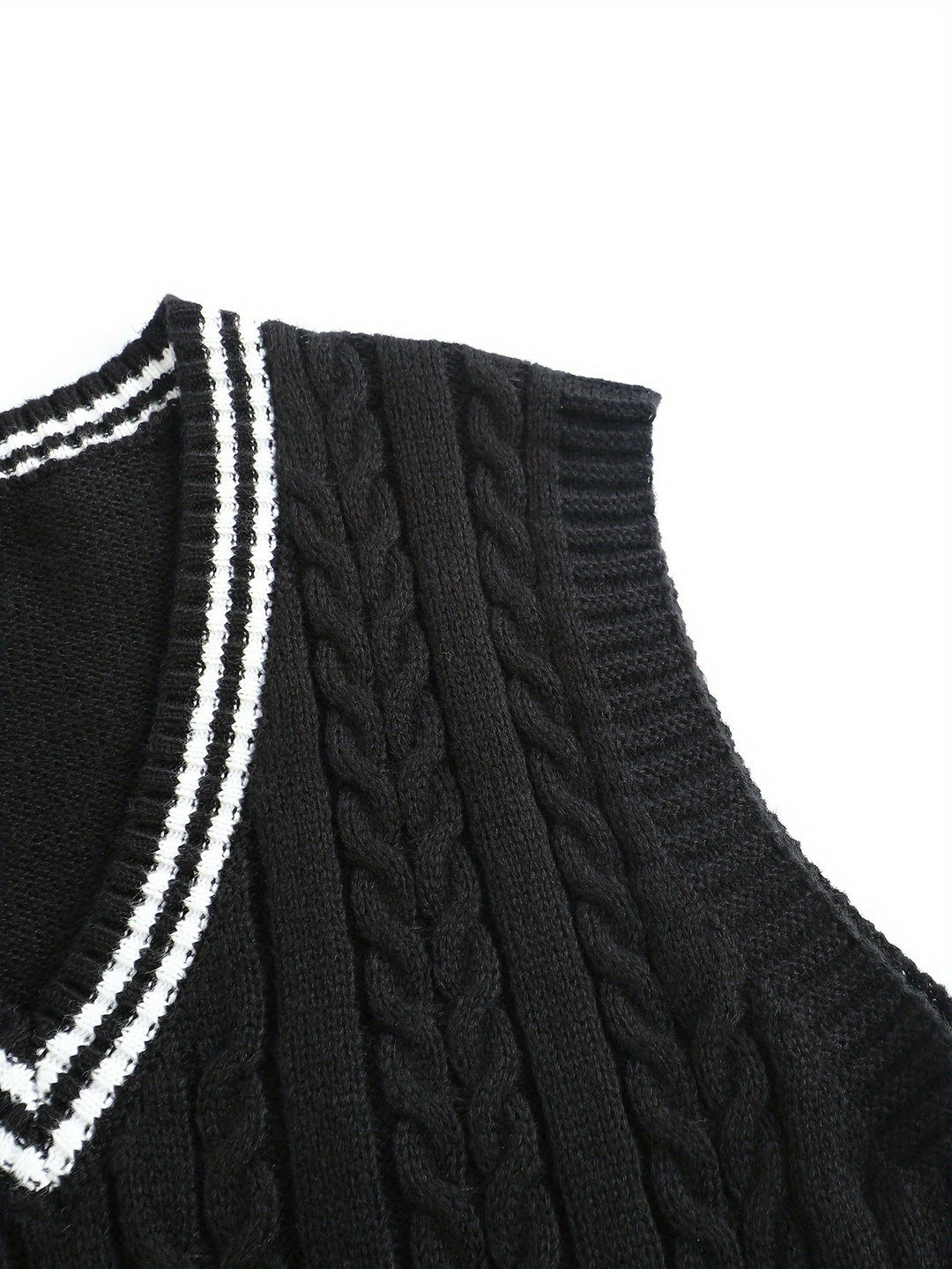 Gideon | Kabelgebreide V-Hals Sweater Vest