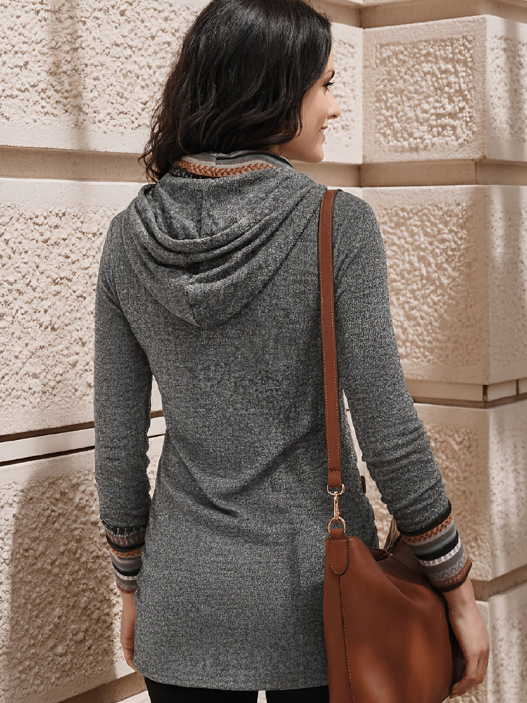 Isabel | Cowl-Neck Patroon Knop Top