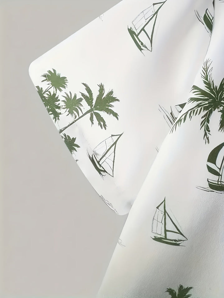 Garrett | Kustprint Shirt en Shorts Set