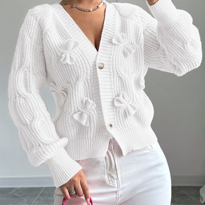 Juniper | Zachte Boogdetail Lange Mouwen Cardigan