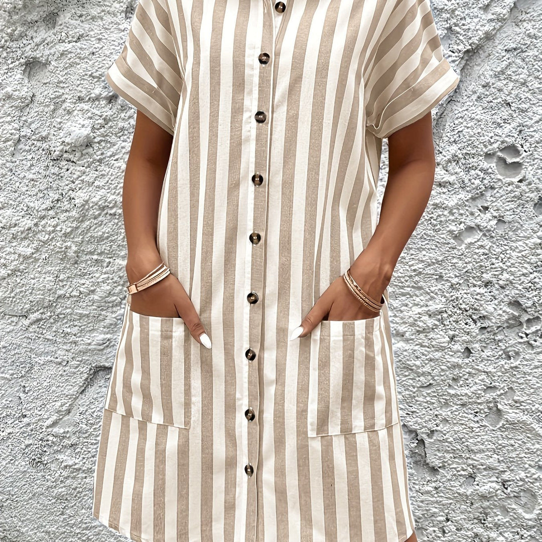Marion | Gestreepte Shirtjurk met Ceintuur