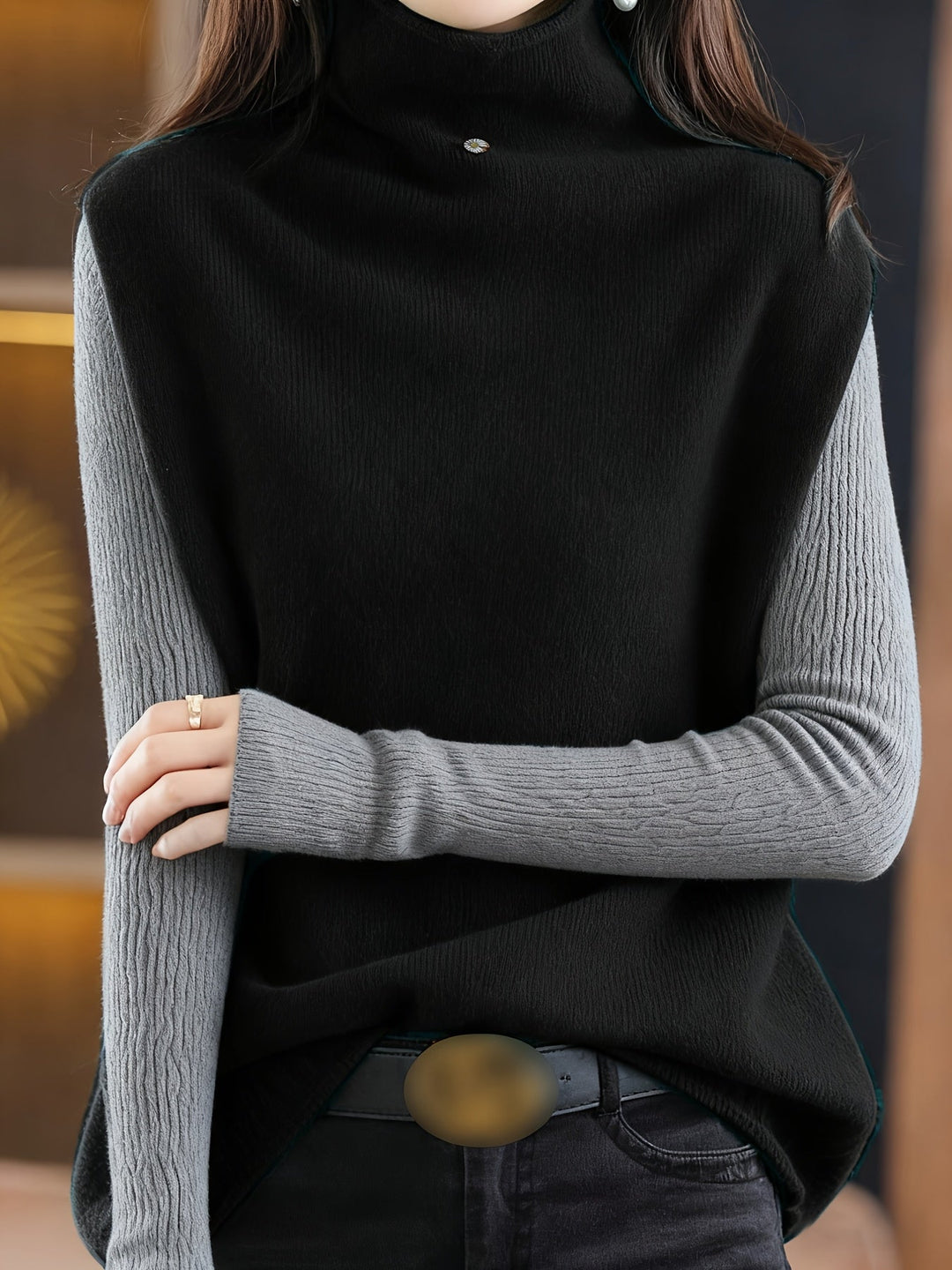 Giselle | Verfijnde Hoge Hals Vest