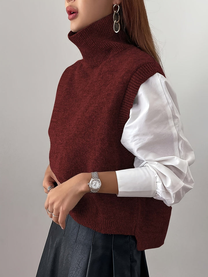 Farrah | Hoge Hals Sweater Vest
