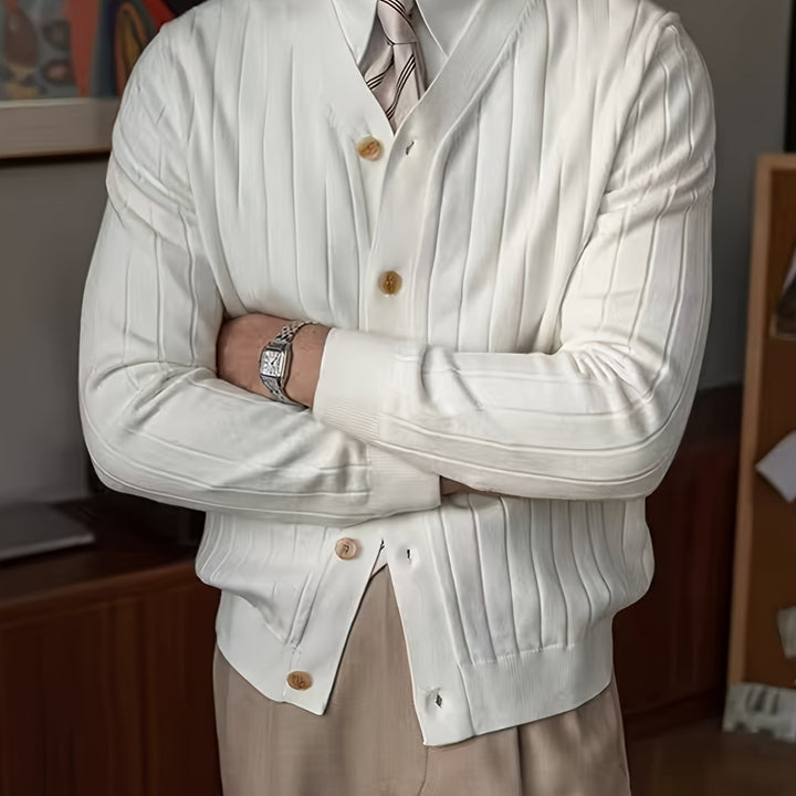 Arthur | Geribbelde Knopen Cardigan