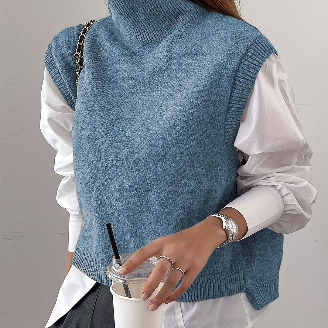 Farrah | Hoge Hals Sweater Vest