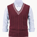 Gideon | Kabelgebreide V-Hals Sweater Vest