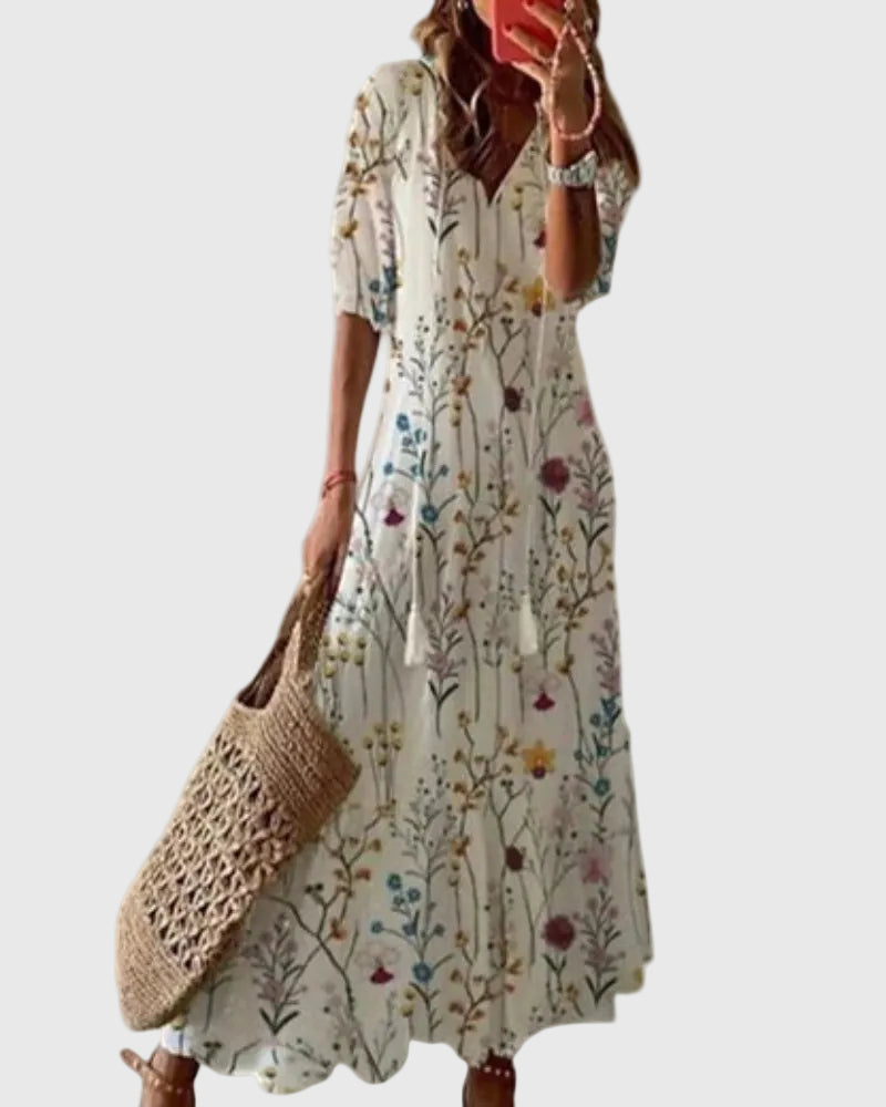 Amalia | Boho Vintage Zomer Maxi Jurk