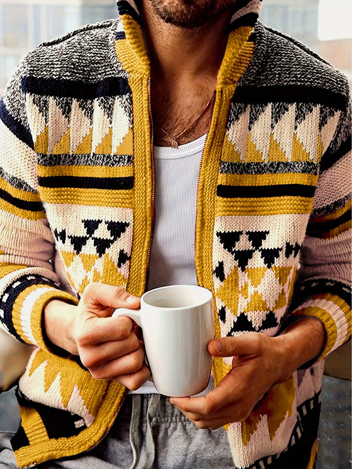 Callum | Patroon Gevoerde Cardigan