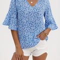 Lorraine | Bloemige Blouse met Ruffle-Mouwen