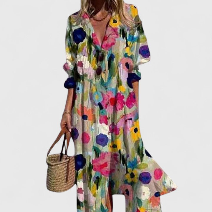 Paula | Elegante Multicolor Boho Jurk