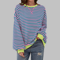 Margaret | Casual Lange Mouwen Gestreepte Sweatshirt