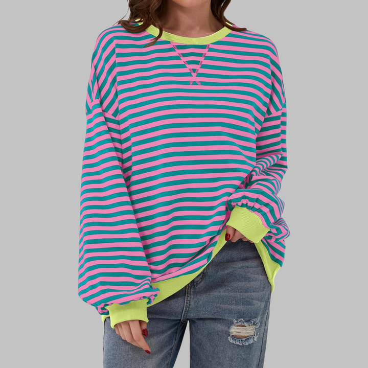 Margaret | Casual Lange Mouwen Gestreepte Sweatshirt