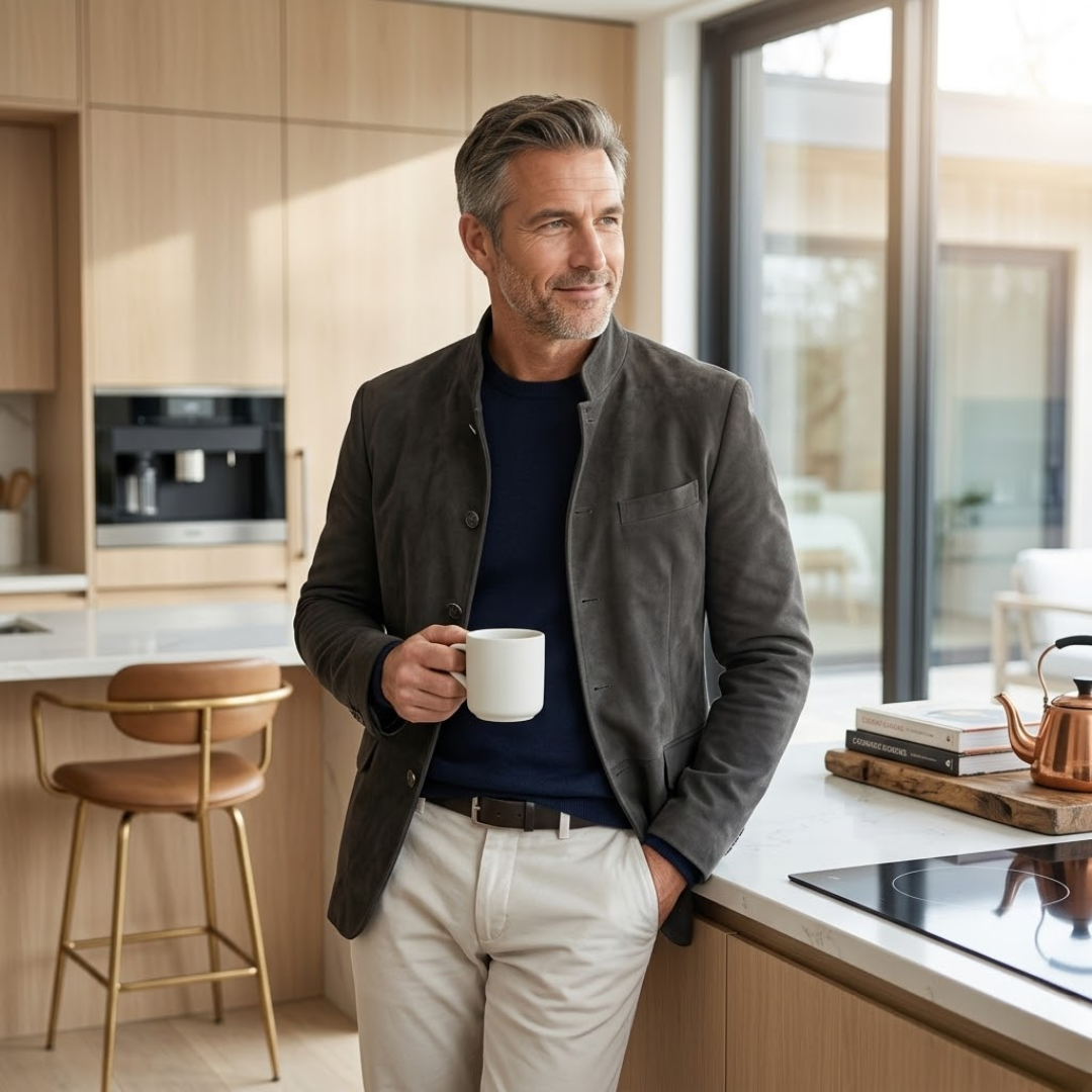 Adrian | Casual Moderne Knop Cardigan