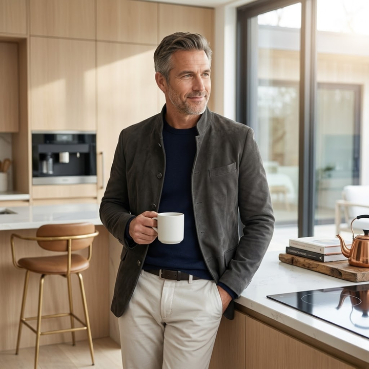 Adrian | Casual Moderne Knop Cardigan