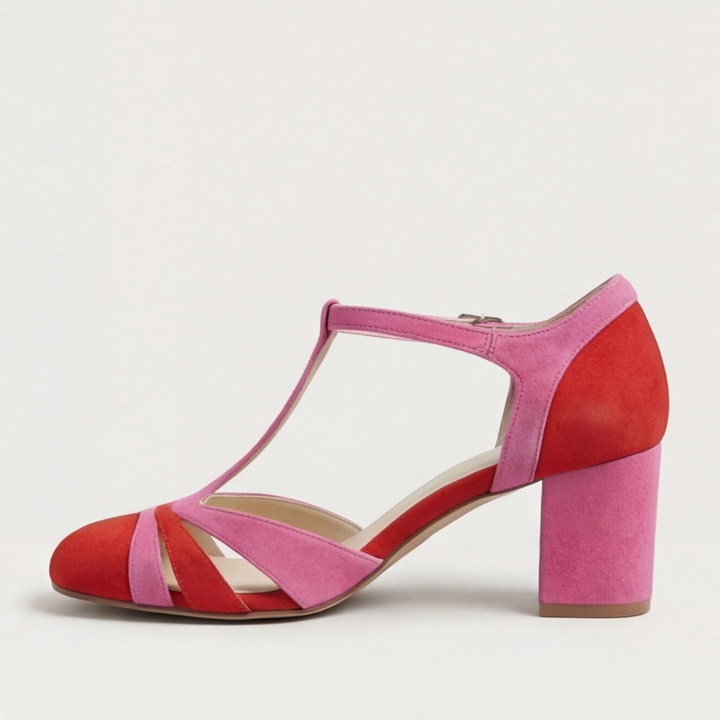 Joanna | Moderne Gesloten Teen T-Strap Hakken