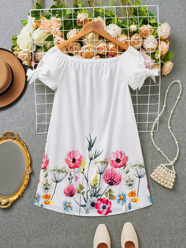Gemma | Off-Shoulder Bloemenstrik Jurk