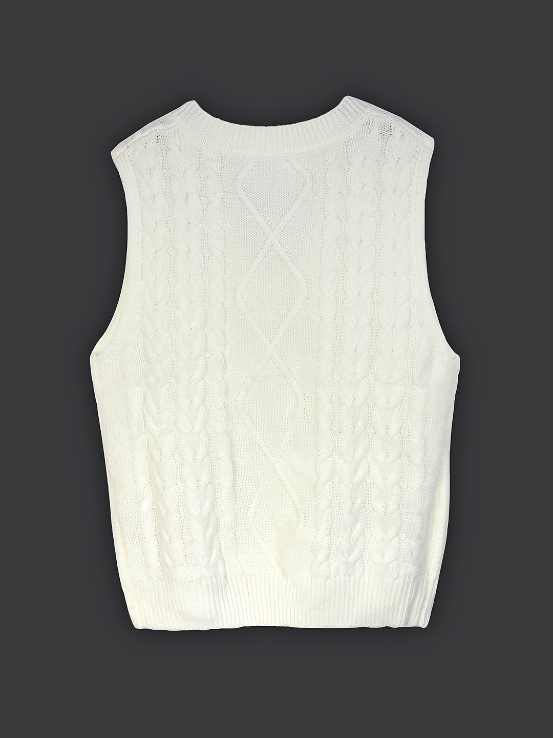 Cora | Gezellige Kabelgebreide V-Hals Sweater Vest