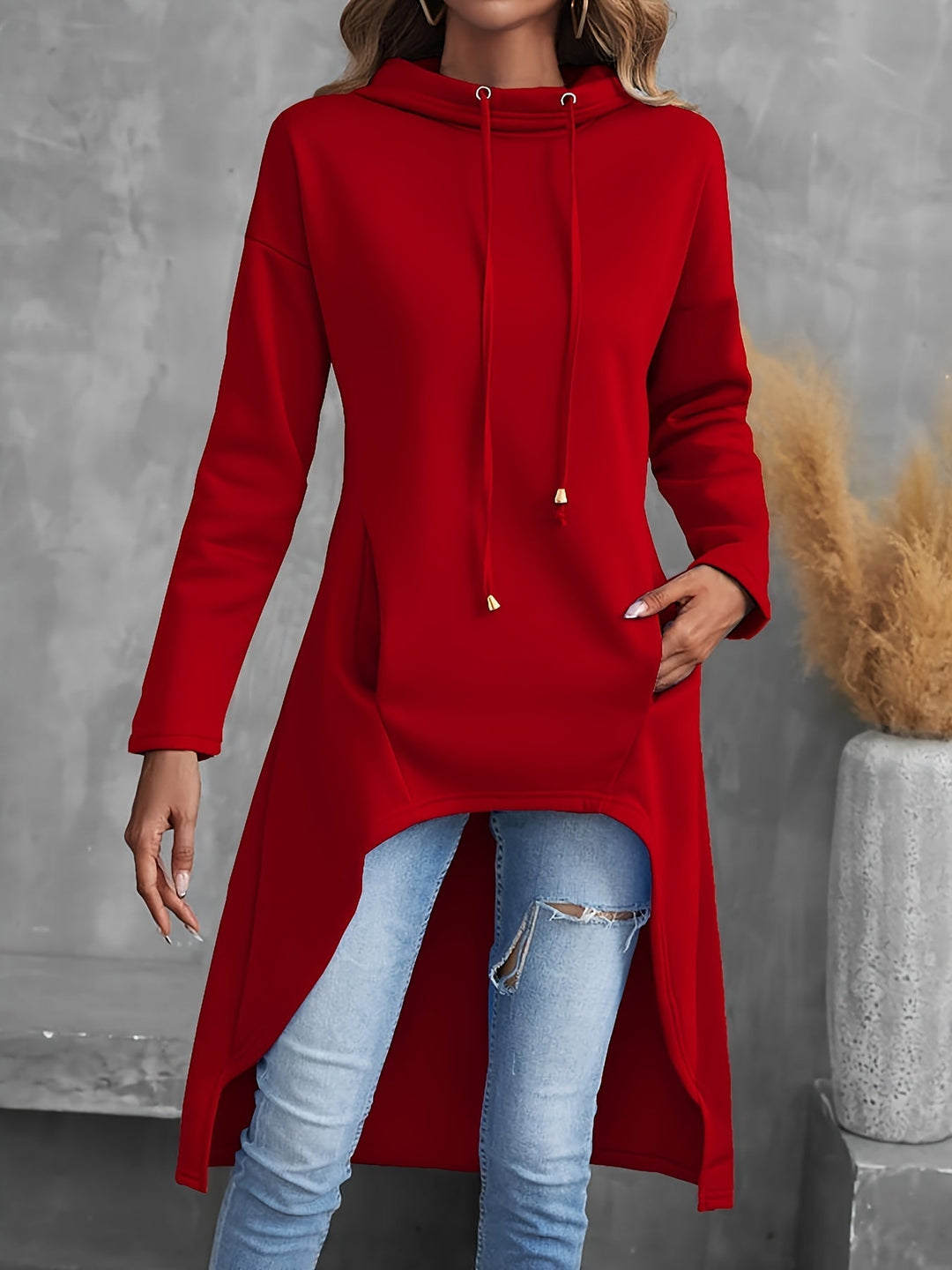 Tabitha | High-Low Trekkoord Hoodie