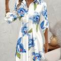 Josie | Bloemen Knop-Front Shirt Jurk