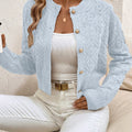 Della | Textured Button-Front Cardigan