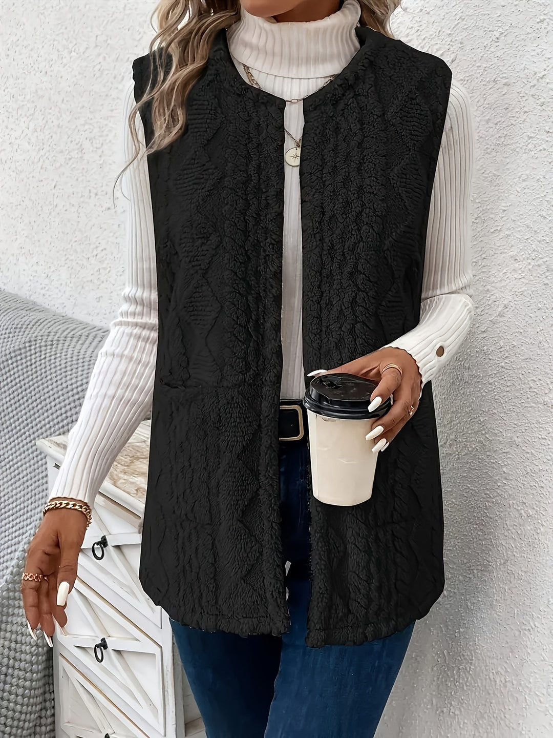 Brenna | Gezellige Textuurloze Mouwloze Vest