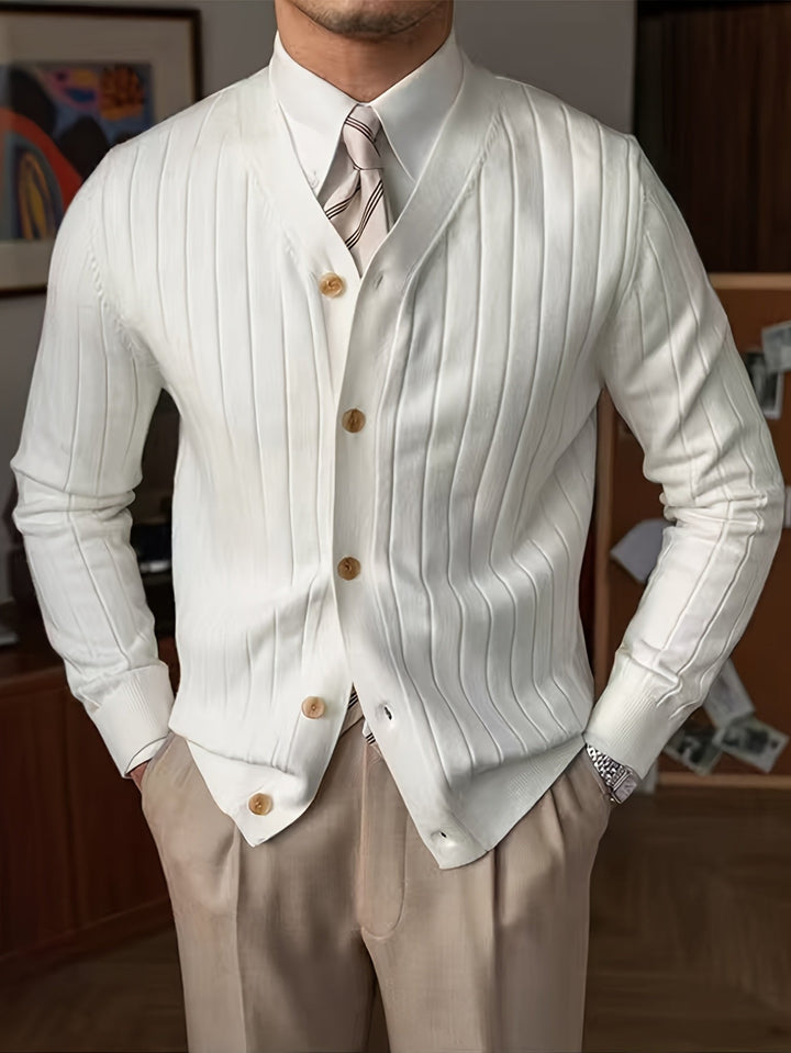Arthur | Geribbelde Knopen Cardigan