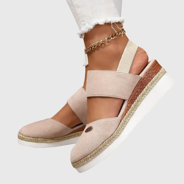 Ruth | Gevoerde Wedge Sandalen