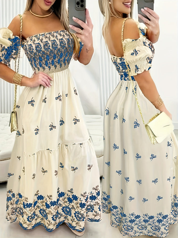 Seraphina | Off-Shoulder Bloemen Maxi Jurk