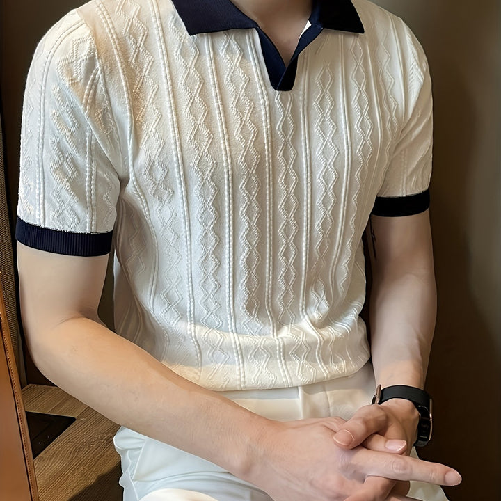 Barrett | Getextureerde Polo met Contrastkraag