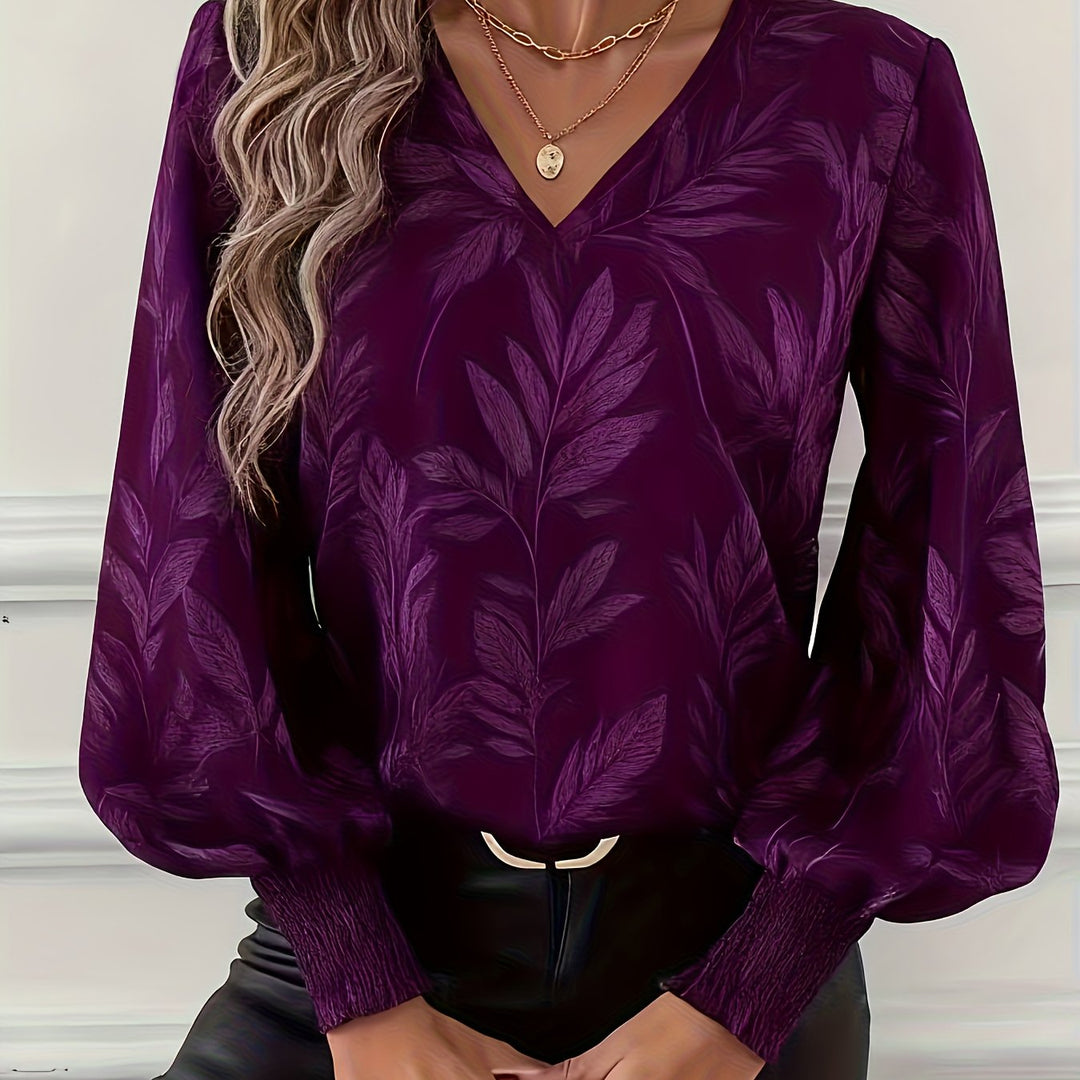 Elena | Botanische V-Hals Blouse
