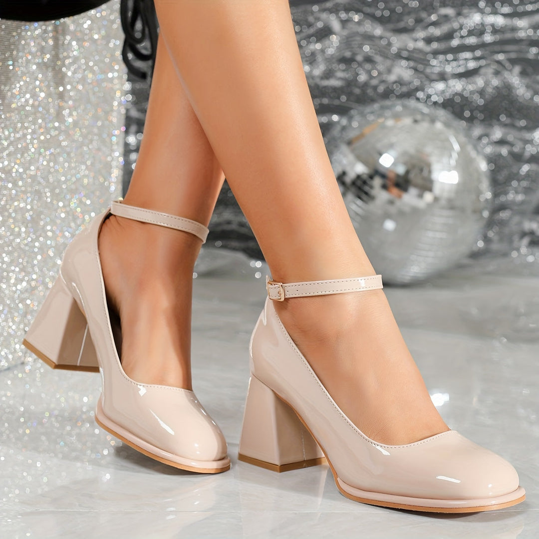 Celeste | Klassieke Glanzende Patenten Strap Heels