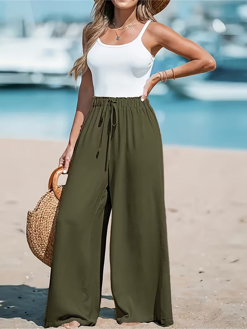 Brianna | Casual Hoge Taille Wijde Pantalon