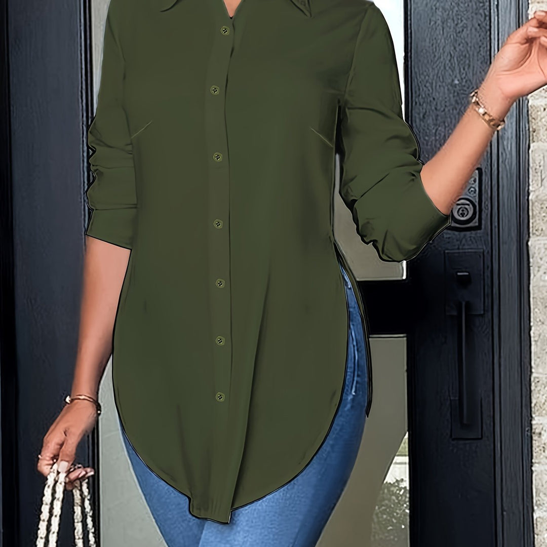 Quinn | Verfijnde Knop-Voorkant Blouse