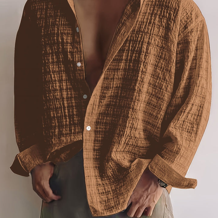 Rafael | Ontspannen Textured Lange Mouwen Shirt