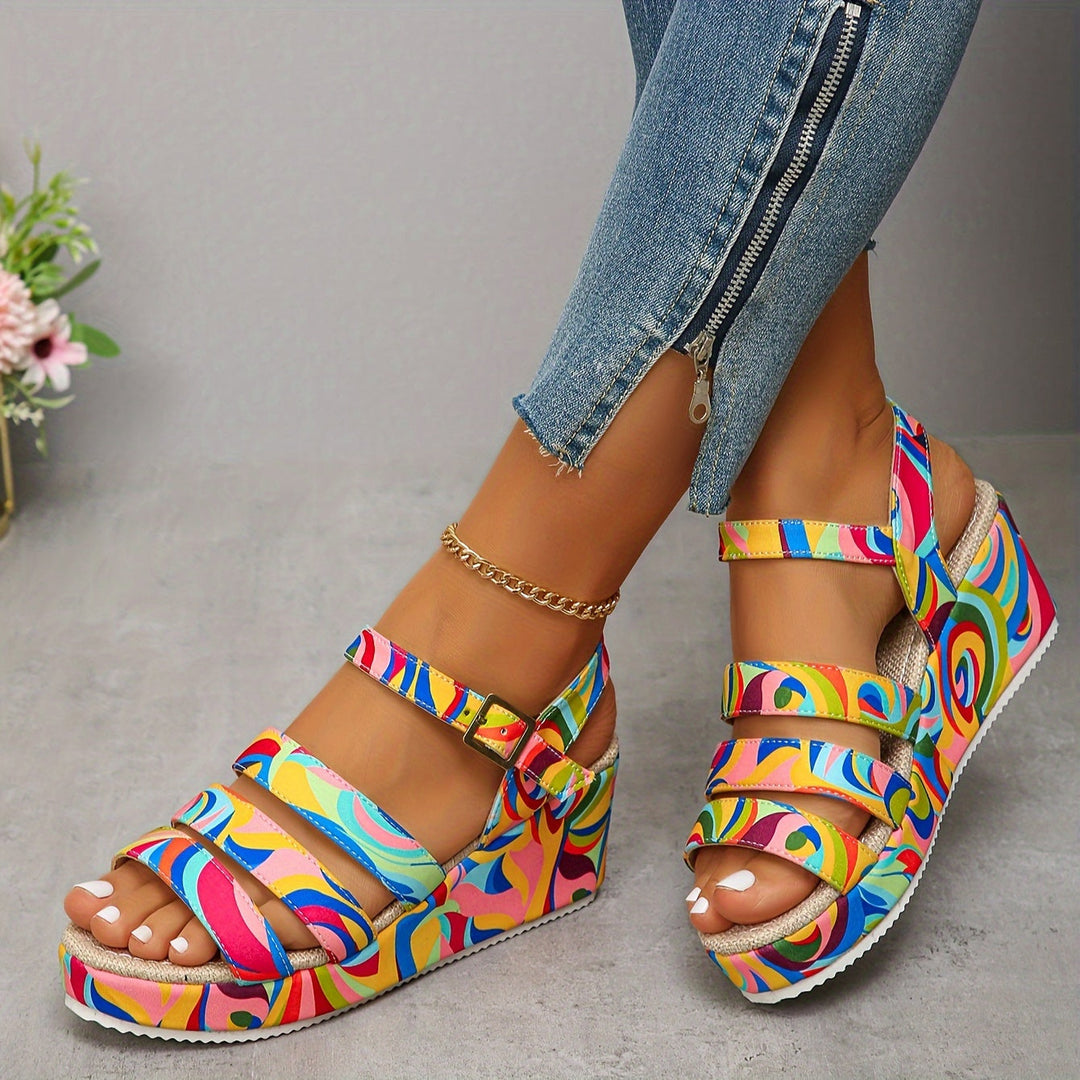 Rosalind | Elegante Strappy Platform Wedge Sandalen