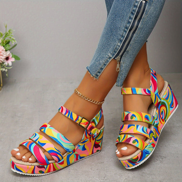 Rosalind | Elegante Strappy Platform Wedge Sandalen