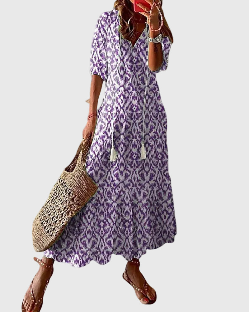 Amalia | Boho Vintage Zomer Maxi Jurk