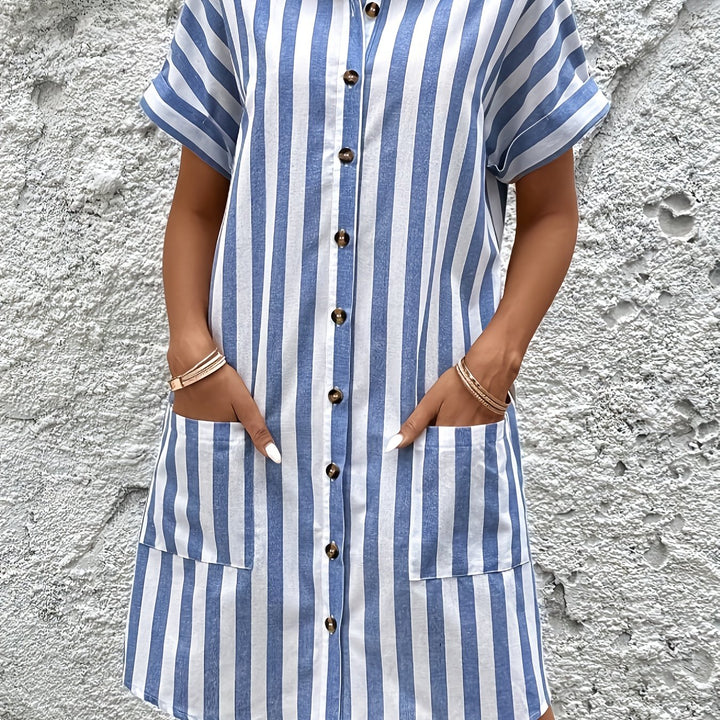 Marion | Gestreepte Shirtjurk met Ceintuur