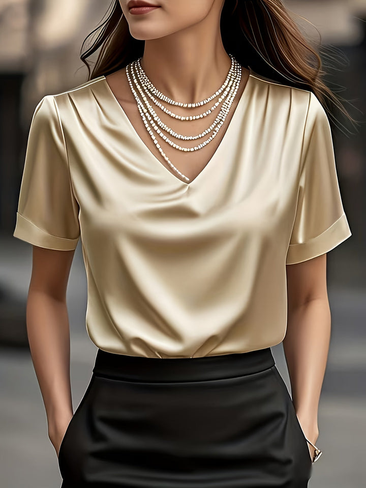 Estelle | Gedrapeerde V-Hals Blouse