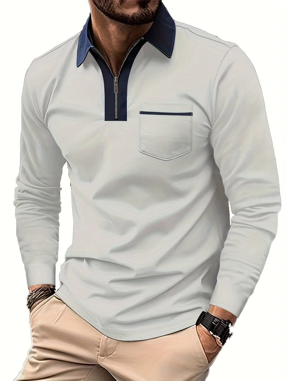 Curtis | Verfijnd Zip-Collar Polo Shirt