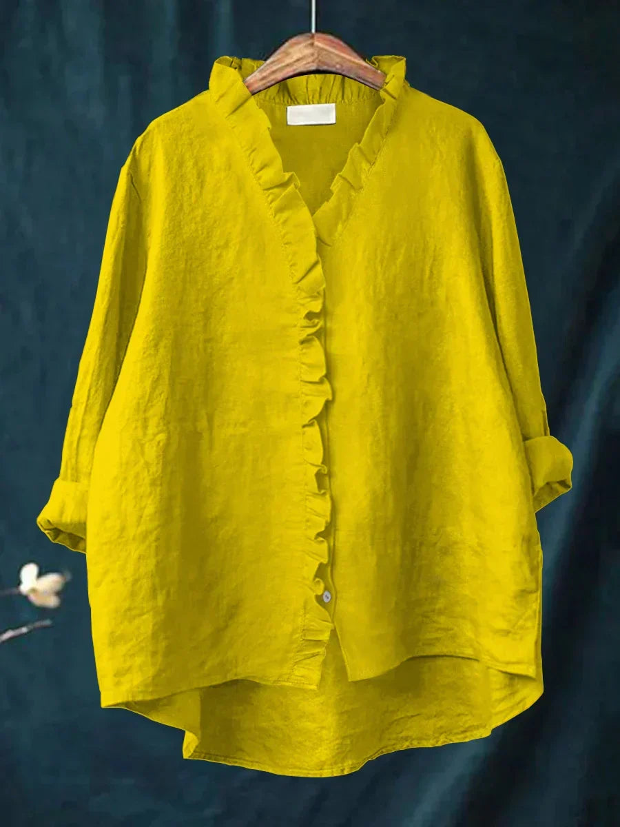 Eliza | Casual Ruffle V-Hals Blouse