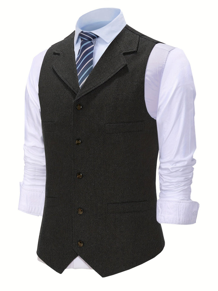Byron | Verfijnde Haringbone Gilet